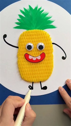 paper crafts creator on Instagram: "Step-by-Step Funny Pineapple Craft 🍍😄 #fun #pineapple #craft #fruit #diy #paper #kids #cute #art #easy"