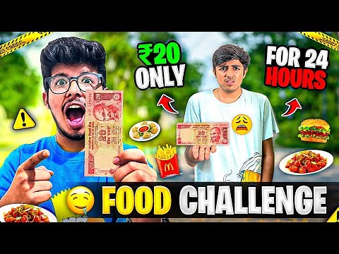 Only 20₹ Food Challenge 😨For 24 Hours | TSG Jash Vs TSG Mann | Food Challenge - Jash Dhoka vlogs