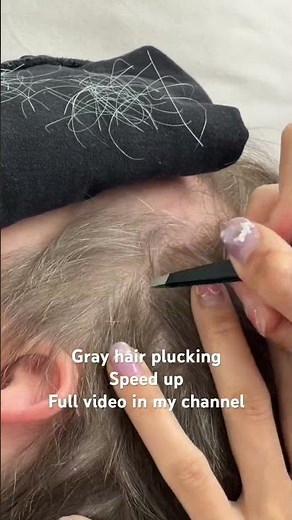 Gray hair plucking, white hair removing relaxing asmr