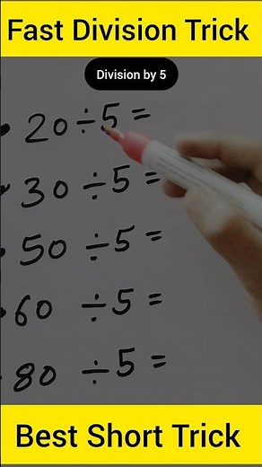 Division Tips And Tricks | Easy Division Trick For Large And Small Numbers 😎 division by 5