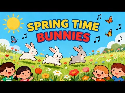 Spring Time Bunnies Song for Kids | Fun Spring Animal Song