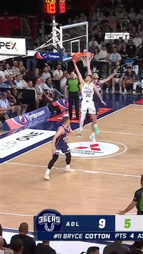 Isaac Humphries sends Sobey’s shot into the front row 😳 #nbl #nba #basketball #hoops #block