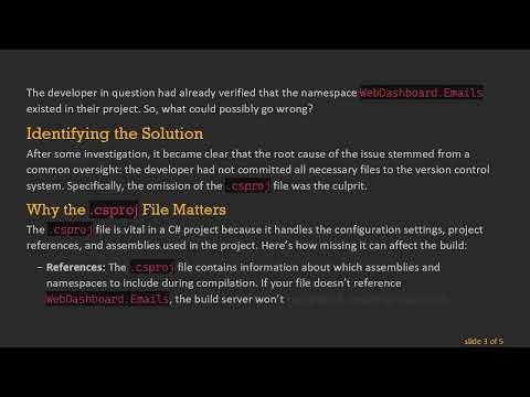 Resolving the Confounding Build Error: The Type or Namespace Name Does Not Exist on Build Server