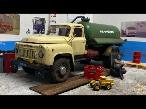 Газ 53 первый запуск , проект завершен, 1:12 RC Gaz truck first engine start