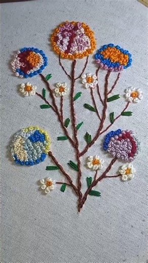 Basic Easy Embroidery Flowers #Shortvidoe #trending #handEmbroidery #viral ||