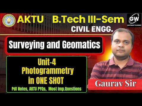 Surveying I U-4 I Photogrammetry I ONE SHOT I By Gaurav Sir I Gateway Classes