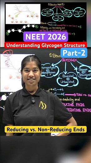 Understanding Glycogen Structure: Reducing vs. Non-Reducing Ends | Krity Maam #neet2026