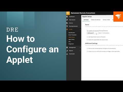 Dameware Remote Everywhere | Applet Customization