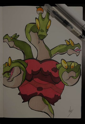 Thanks for watching the vidéo, my dms are open :) #pokemon #hydrapple #commissionsopen #art #commission