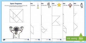 Space-Themed Tangram Worksheets