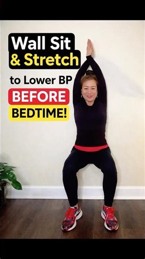 Lower Your Blood Pressure Before Bed 🌙 Wall Sit & Stretch Routine