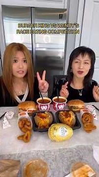 BURGER KING VS WENDY'S RACE! #shorts #viral #mukbang