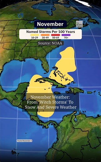 169K views · 1.9K reactions | November can be a dynamic weather month since the handoff between fall and winter is fully underway. | The Weather Channel | Facebook