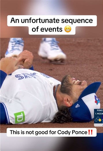 An unfortunate sequence of events his Toronto Blue Jays pitcher Cody Ponce who is making his debut as he takes a tumble on the mound resulting in a balk. Then, Cody Ponce goes down with apparent knee injury and has been carted off the field. A huge blow for the Toronto Blue Jays 😬 #baseball #MLB #baseballboys #baseballlife #baseballszn