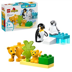 LEGO DUPLO Town Wild Animal Families Penguins & Lions Building Toy Playset - Preschool Learning & Educational Animal Toy for Toddlers, Boys and Girls, Ages 2 - Baby Gift Ideas - 10442