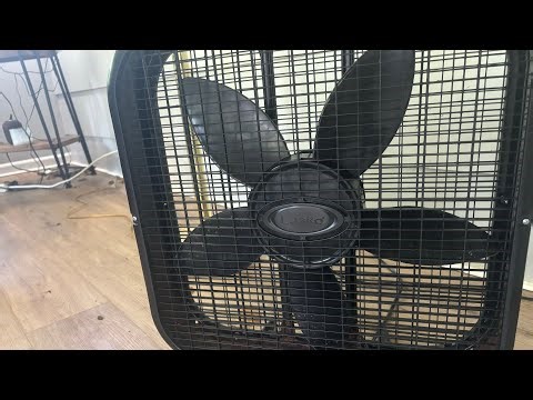 Lasko box fan in black on all speeds I use this thing a lot it’s suprisingly not dirty