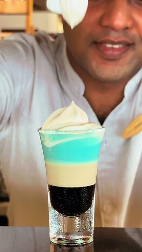 Best layers shooter.lets try 🍹🥰 Ingredients Kahlua Baileys Irish cream Vodka mix with blue curaçao Coffee cream #ceylonbartender #srilanka #summer #conrad #hilton #cocktails