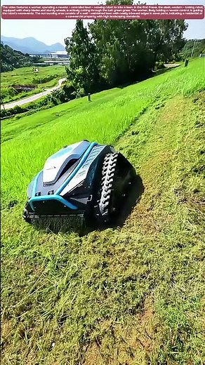 Remote - Controlled Lawn - Mowing Robot in Action