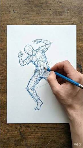 Full Body Action Drawing – Sideways Dodge (Pencil Tutorial)