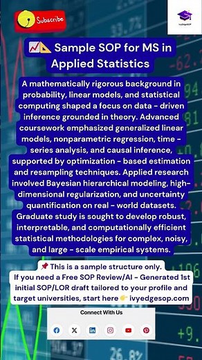 📈📐 Sample Statement of Purpose for MS in Applied Statistics #appliedstatistics