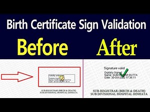 WB birth certificate signature verification | birth certificate validity unknown | DSC signed