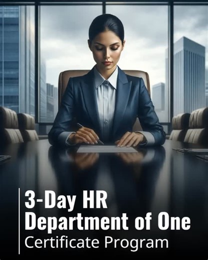HRTrainingClasses.com on Instagram: "Are you an HR professional or business owner juggling all HR responsibilities? Then you won’t want to miss our 3-Day HR Department of One Certificate Program. Designed for professionals like you, our comprehensive program covers everything you need to know to succeed. Our seasoned HR expert will guide you through a holistic, interactive training with real-world examples and case studies. In the dynamic world of Human Resources, staying abreast of the latest t