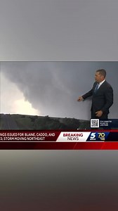OKLAHOMA TORNADO 🌪 KOCO 5 caught the moments when a large tornado touched down earlier this evening near Custer City. Get the latest on the severe storms here: https://tinyurl.com/yc887n9v | KOCO 5 News