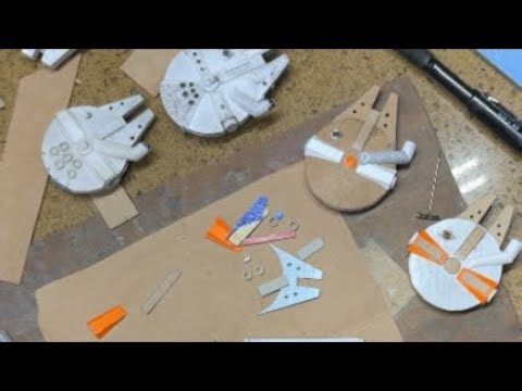 Live Backstage Pass: Paper Engineer Builds MINI Millennium Falcons!