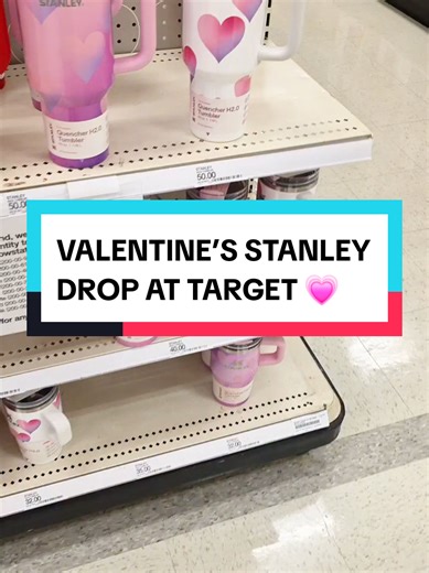 VALENTINE’S STANLEY DROP AT TARGET 💗✨ $50 limited quantity!! They’ve got the cold tumblers with straws, separate straw toppers, tumbler straws, AND the hot Stanley mugs. If you want one… run, don’t walk 🚨👀 #TargetFinds #StanleyCups #ValentinesFinds #TargetValentines #StanleyDrop @target @Stanley Brand