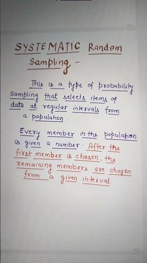 SYSTEMATIC Random Sampling - Meaning, Advantages and Disadvantage.#researchmethods #sociology