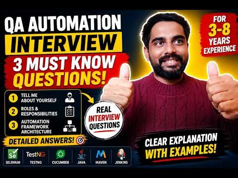 🔥 QA Automation Interview Questions | Framework Explained Like a Real SDET