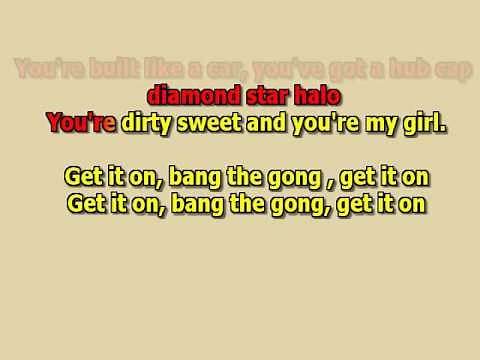 Bang the gong Get it on T.Rex best karaoke instrumental lyrics cover