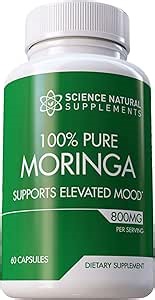 Moringa Capsules (60 Count) - Moringa Powder Capsule Packed with Essential Vitamins and Antioxidants - Moringa Capsule for Brain Support - Moringa Leaf Capsules