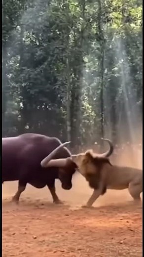BULL vs LION — The Most Realistic Wild Battle Ever Caught on Camera! 😱🦁🐂