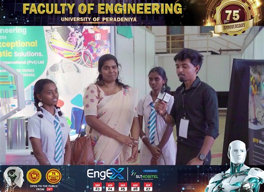 The largest engineering exhibition of the country, the Diamond Jubilee Exhibition EngEx2025 of the Faculty of Engineering, University of Peradeniya is now open for General Public and School Children on the 24th, 25th, 26th and the 27th September 2025. Tickets can be purchased either online at oneticket.lk or at the gate. #EngEx2025 #DiamondJubilee #esu #EngineeringForLife #UOP #FutureOfInnovation | University of Peradeniya