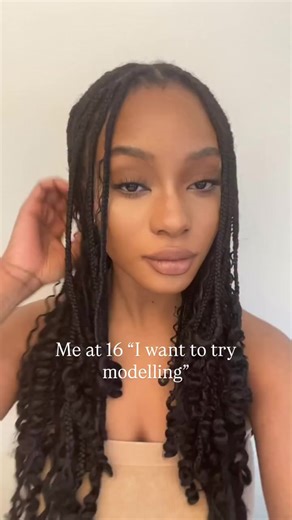 I wish i could give 16-year-old me a hug for going on when it felt impossible. Here’s things i learned from entering the modeling industry at 16… - Going on set with my hair already done because not every stylist knows how to work with black hair, not every space will be prepared for you - Sitting in makeup and ending up ashy because they didn’t have my shade, sometimes you have to advocate for yourself in rooms that should already be ready for you - Showing up to fittings and they don’t have yo