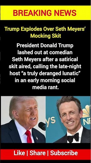 Trump Freaks Out Over Seth Meyers Skit | Calls Him “Deranged Lunatic” in Viral Rant!