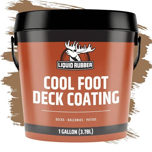 Check The Home Depot's Q&A Before Buying: LIQUID RUBBER Cool Foot Deck Coating 1 Gal. Heat-Reducing Pool Deck Paint - Reduces Surface Temperature by up to 30% - Pale Brown