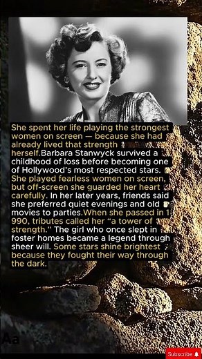 Barbara Stanwyck’s Life of Quiet Strength — From Foster Homes to Hollywood Legend # #barbarastanwyck