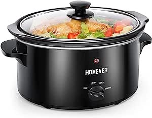 Slow Cooker,3.5-Quart Manual Slow Pot with Standard Lid,Multi-Cooker with Removable Ceramic Cooking Crock,3 Adjustable Temp Settings (High/Low/Warm), Cooking for Vegetables,Beef,Cake,etc.