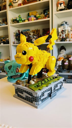 Aubrey on Instagram: "With all the hype for the new Pokémon Lego sets coming out. I thought I’d share the MEGA Pokémon Motion Pikachu Building Blocks set I bought last year. This is not an ad and is on sale on Amazon right now for $65. MEGA did a great job sculpting this Pikachu set and capturing his motion in a fun way. The ground movement reminds me of the Rattata mini game in Pokemon Stadium in N64. While may brick building fans stay true to Lego, I had fun building this set and enjoy the loo
