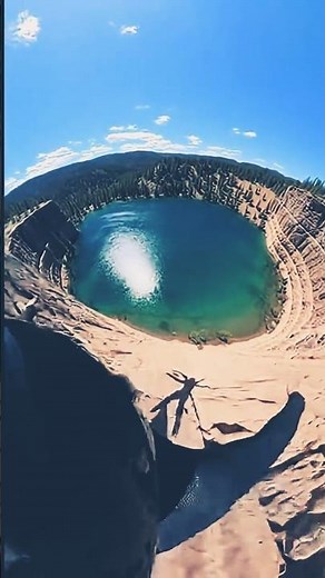 Cliff Jumper’s Wild Diving Attempts 🏞️End With One Perfect Landing ! 🌊