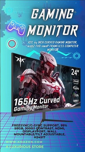 KTC 24" 165Hz Curved Gaming Monitor Review – Ultra-Smooth FHD Gaming with FreeSync & 3000🎮🔥🎧