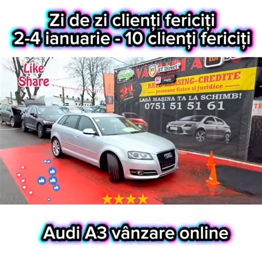 🌐 www.dragoliv.ro 📞 0751 515 161 🔝 Rate cu buletinul 🔝 Avans 0 🚘 Livrare în toată România 🇹🇩 2-4 ianuarie-10 clienți fericiți✨ La noi cu poze ✨🏆Dragoliv de nota 10 - La orice achizitie a unei masini in rate prin TBI BANK, cu o valoare de peste 5500€, primesti un set de anvelope noi CADOU ❤️🫶🔝Dragoliv - 32 de ani de încredere🔝❤️ Vă mulțumim ❤️🔝#alegdragoliv #alegdragoliv32 Tombola Porsche Panamera din 22 martie 2026 📌 Fii activ cu like, comentarii și share și poți obține până la 10 b
