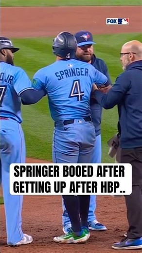 he was booed after getting hit by a pitch.. #fyp #shorts #mlb #bluejays #injury