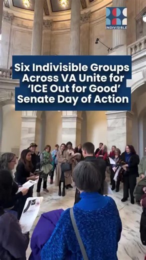 Thank you to all the Virginia Indivisibles who visited DC to demand our Senators get ICE Out For Good. And thank you to Indivisible NOVA West for organizing this powerful Senate day of Action. We’re grateful that our WofA members stand up for the safety of our communities every single day. #virginia #indivisible #vote