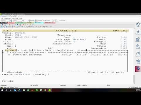 How to do a parts Transfer