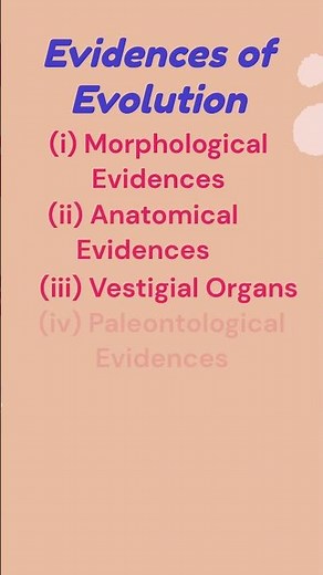 Evidences of evolution