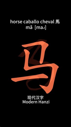 In Chinese the process of the change of the character for "horse"#freemandarinchinese #learnchinese