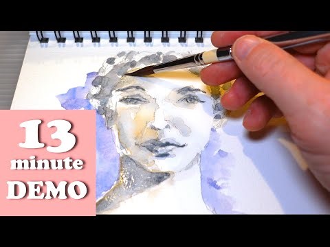 Easy watercolor painting demonstration (with commentary)